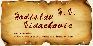 Hodislav Vidačković vizit kartica